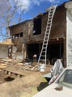 Took back shed off the barn