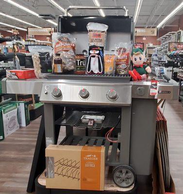 We carry Trager, Weber and other grills and smokers along with Accessories.