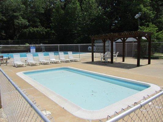 Fenced in Baby Pool, Plenty of shade in the summer as a large tarp provides shelter from the sun.