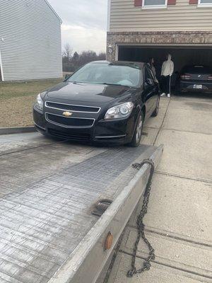 These people purchased a new car when their transmission went out. We came and picked it up.