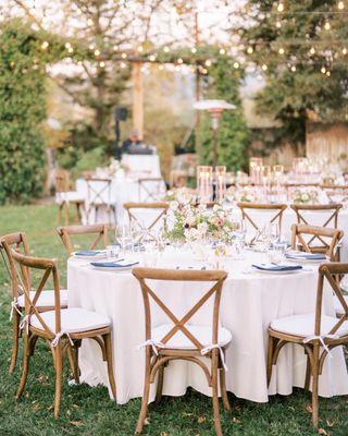 Reception table florals