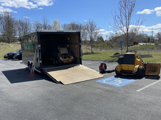 Trailer blocking handicap spaces at Burlington storage Wilmington ma.