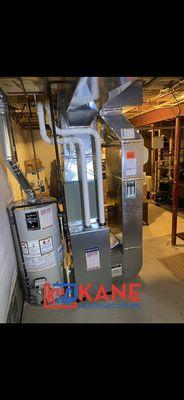 Furnace, A/C, and water heater installation.