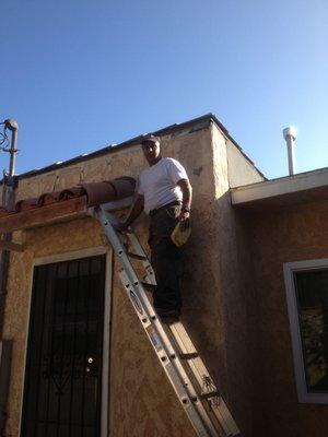 over hang roof above door