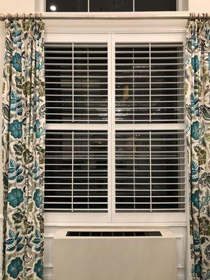 Shutters with designer drapes