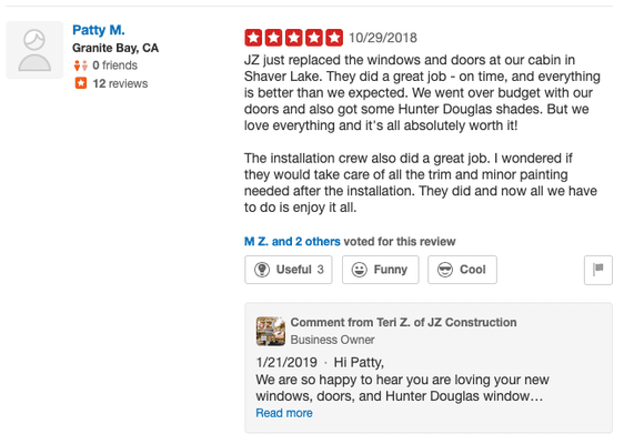 Review for our shades and blinds on our original location