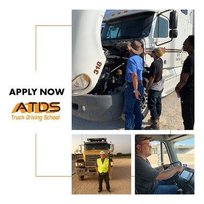 tractor/trailer driver program, CDL program, ATDS Driving School, Truck drivers, Semi truck school, Elm Mott, Texas , apply now, application