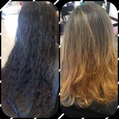 Another Happy Client 1st time Hair coloring (Balayage) Hair by Elsa Sanchez