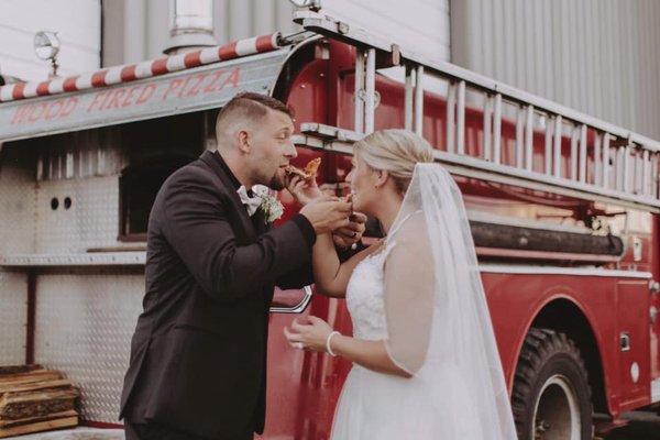 Catering - first bite as Mr. and Mrs.!