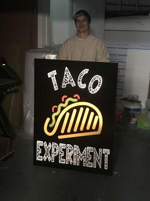 New exterior sign for Taco Experiment's Poultney Vermont location