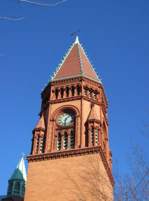 Four sided clock tower