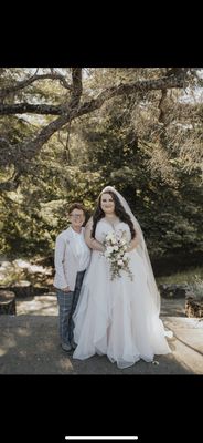 Bride: Veil, Crown, Belt by Galina  MoB: Jacket, Shirt, Pants by Galina