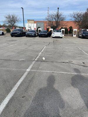 Many Tesla's charging.