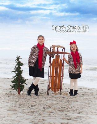 Christmas holiday beach portraits, North Myrtle Beach, SC.