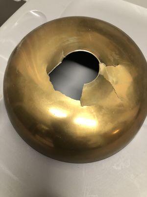 Part of a heavy duty brass candle stick holder