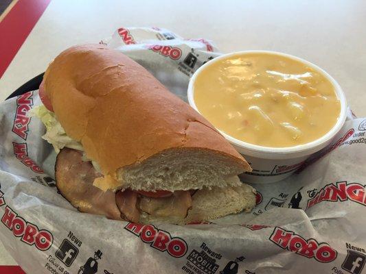 Roast beef and cheddar potato soup