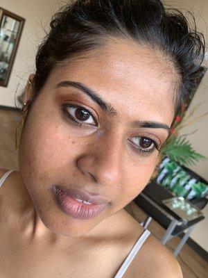 A client after Enzyme treatment and daytime makeup