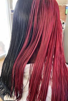 hot pink hair coloring and styling