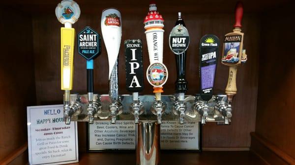 Craft beers on tap