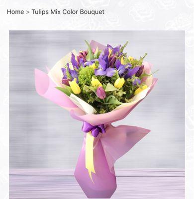 The bouquet that is shown in their website