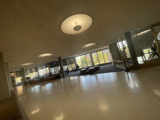 Second floor sitting area. Overlooking MLK plaza (green space)