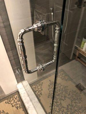 Traditional Chrome Plated Brass Shower Door Handle