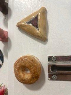 Magnets! Bagel and lox (bottom) Hamentashen (top)