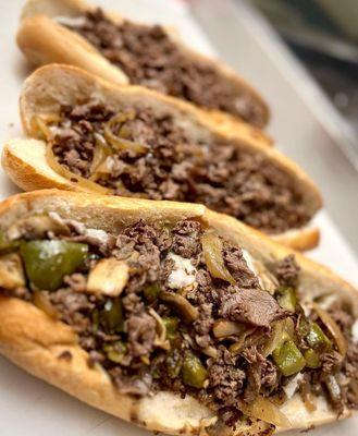 Cheesesteaks with Premium Ribeye Meat and Cooper Sharp American