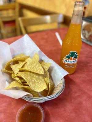 09.28.23 complimentary chips & salsa and Mandarin Jarritos