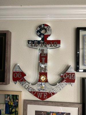 This is my finished project for my awesome sailor!! God Bless, we love you!!!