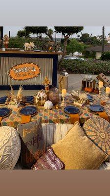 Friendsgiving Set Up on the beach, park or backyard