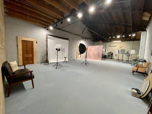 Lighting and backdrops included in studio rental fee.