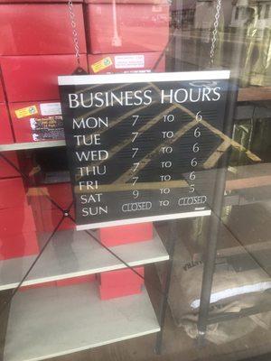 Hours on their store