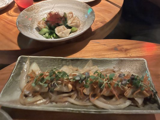 Delicious Shrimp & Chicken Dumplings and Short Rib Gyoza at Sushi Garage...