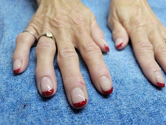 A little sparkle French Gel nails