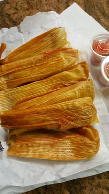 Fresh pork tamales $3.99 for half diezen. Not bad. :)