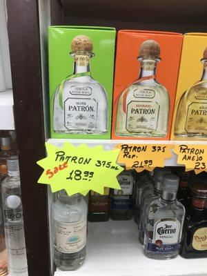 Good move patron 375ml & 750ml is on sale....$18.99 and $39.99 always great price!