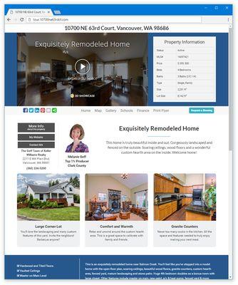 We create a unique property website for each of our client's listings, featuring a 3D virtual tour of the home & more!