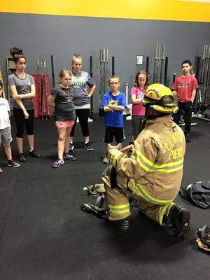 Firefighter visit to kids class!