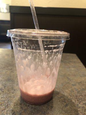 What's left of a wildberry smoothie