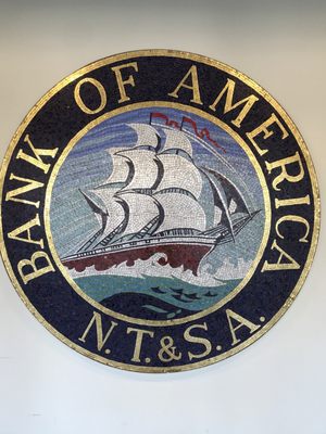 Bank mosaic at the bank entrance