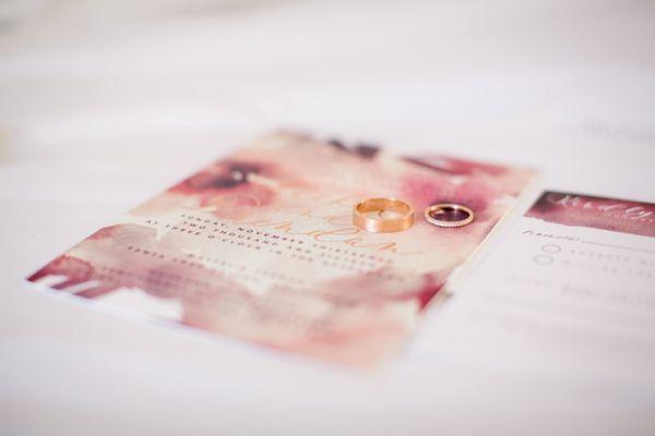 Rose gold wedding bands