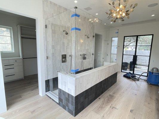 Shower enclosure.