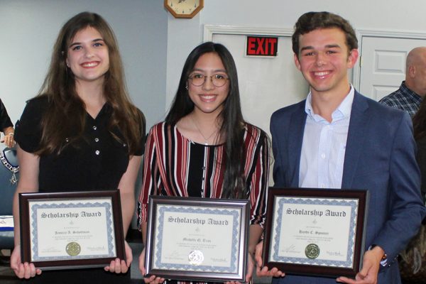 Jessica, Michelle, and Haydn as the  2019 Scholarship recipients.