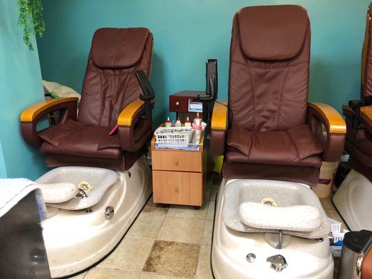 The pedicure chairs