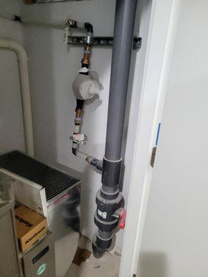 Main water supply line , meter installation