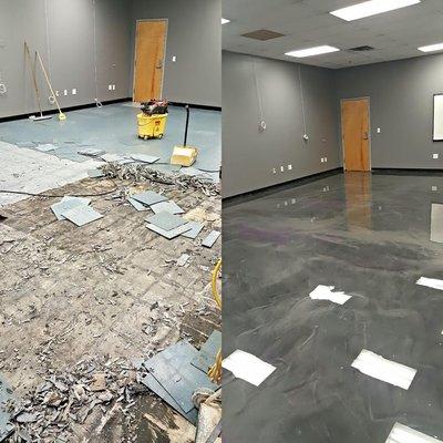 Chairman Office room redone with metallic epoxy flooring