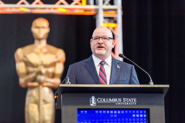 Dr. Markwood at the 2017 Columbus Faculty and Staff Awars