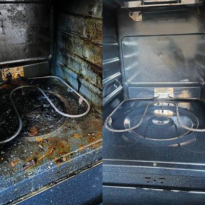 Deep cleaning of oven