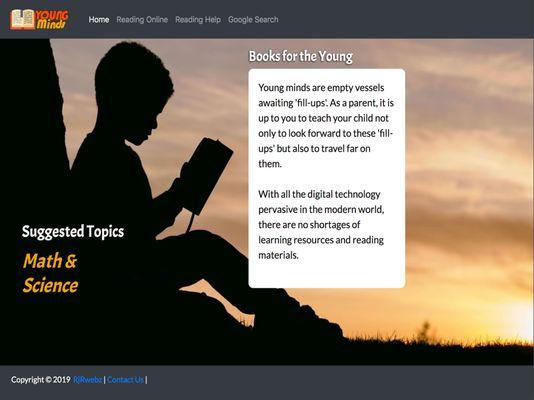 A development website that promotes teaching our youth to be proficient readers (A PIO - Public Information Org. website).